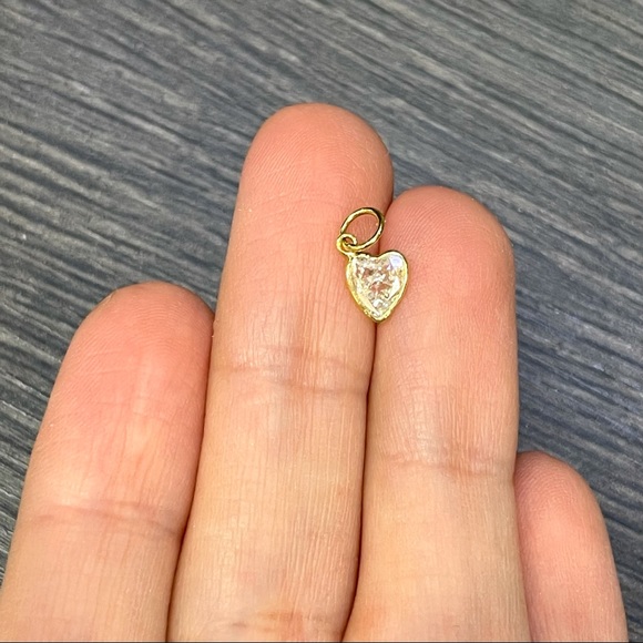 .50CT Heart Diamond Pendant Charm in solid 14k Yellow Gold - Picture 3 of 5